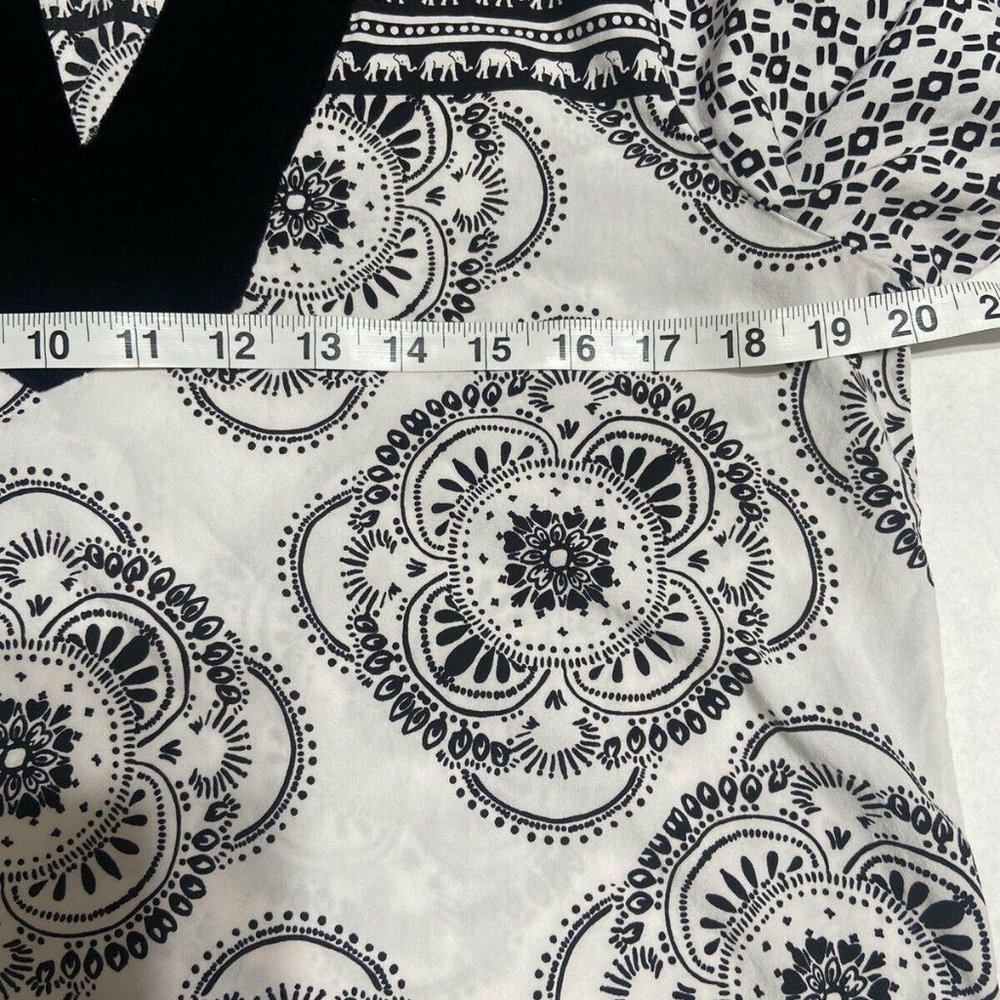 💝Crown & Ivy Black/White Elephant Print Tunic, L/S, Medium - Picture 10 of 11